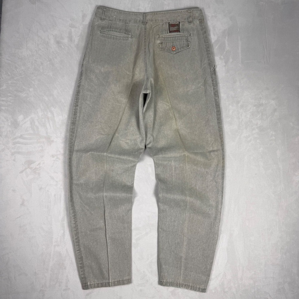 90s Mens Bugle Boy Acid Wash Pleated Tapered Chino Pants 34M